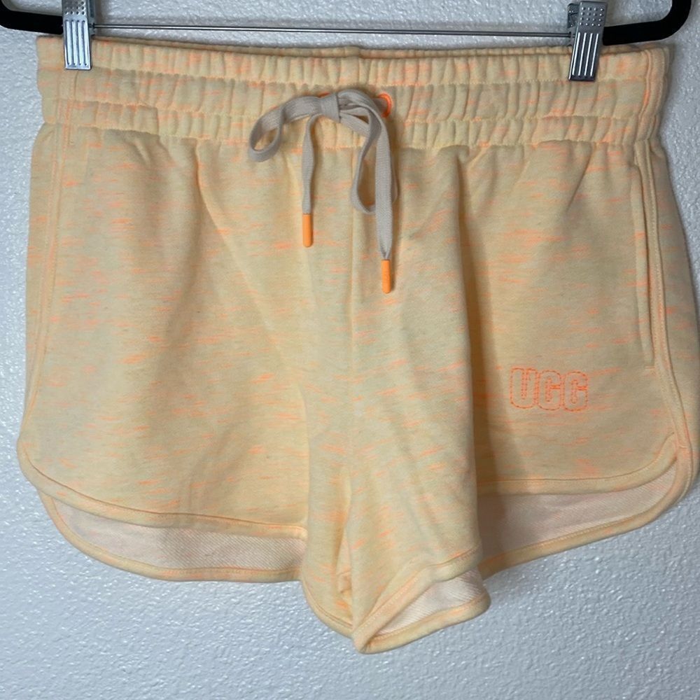 NWT- UGG-ELLIANA MELANGE FRENCH TERRY LOUNGE SHORTS IN NEON ORANGE- SIZE LARGE - Picture 2 of 9
